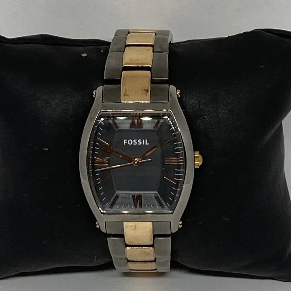 Fossil ES3059 Women's Stainless Steel Analog Black Dial Quartz Wrist Watch JK852